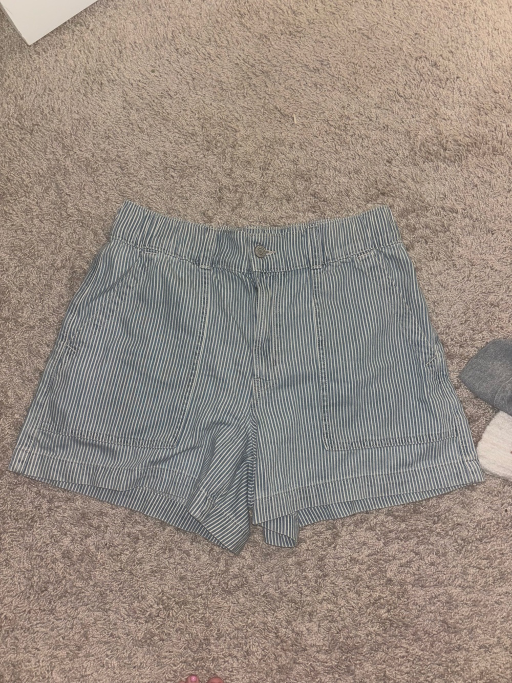 GAP Light Blue and White Striped Shorts